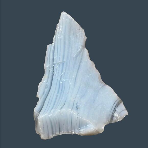 Milk Glass Blue Art Glass Cullet Layered Manganese Slag Glass #4GX67 - Picture 3 of 7